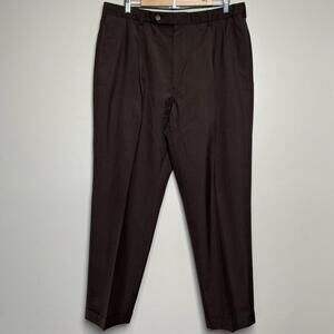 Vintage Sansabelt Pants Mens 38x29 Brown Dress Slacks Classic Straight Leg‎ 70s